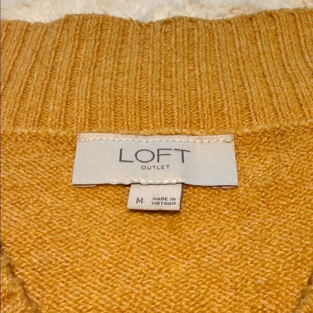 LOFT Women's Golden V-Neck Sweater - Picture 2 of 4
